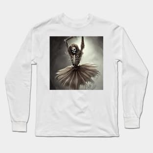 Gothic Dancing Ballet Skeleton Long Sleeve T-Shirt